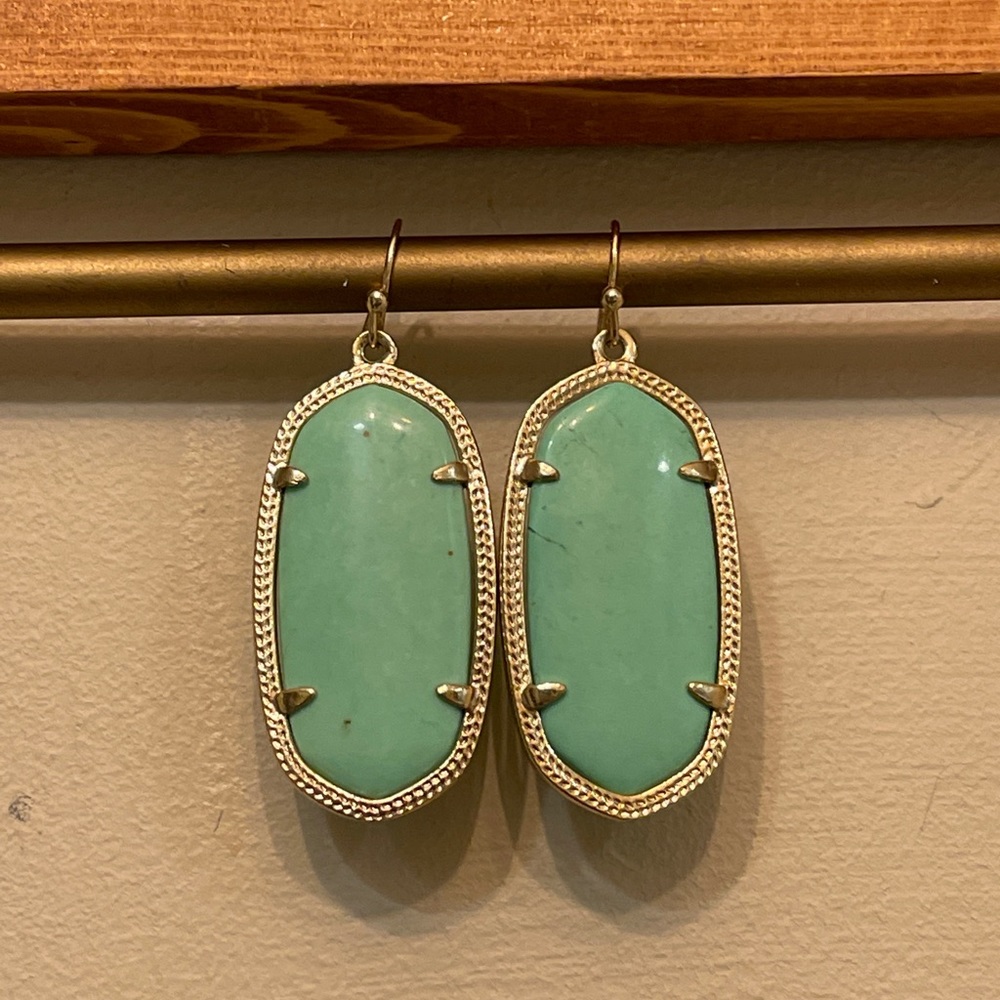 Kendra Scott Gold Drop Turquoise Earrings